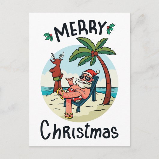 Kerstmis in juli Square Sticker Briefkaart (Voorkant)