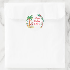Kerstmis in juli-sticker ronde sticker