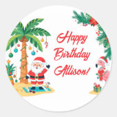 Kerstmis in juli-sticker ronde sticker (Voorkant)