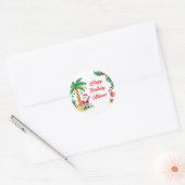 Kerstmis in juli-sticker ronde sticker (Envelop)