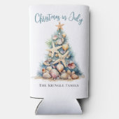 Kerstmis in juli-strand seltzer blikjeskoeler (Achterkant)