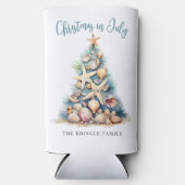 Kerstmis in juli-strand seltzer blikjeskoeler (Voorkant)