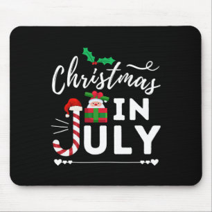 Kerstmis in juli strand zomer kerstman hoed cadeau muismat