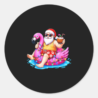 Kerstmis in juli strand zomer kerstman jongens her ronde sticker