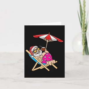 Kerstmis In Juli Strand Zomer Kerstman Kaart