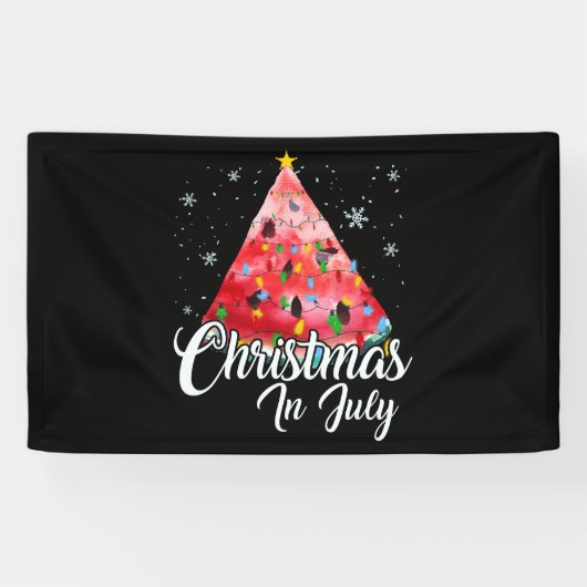 Kerstmis in juli Summer Design Melon Kerstmis Spandoek (Horizontaal)