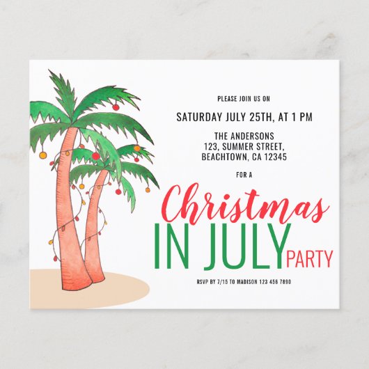Kerstmis in juli Summer Party Flyer (Voorkant)