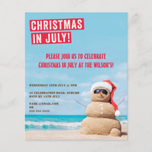 Kerstmis in juli Summer Party Flyer (Voorkant)