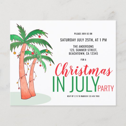 Kerstmis in juli Summer Party Flyer (Voorkant)