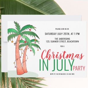 Kerstmis in juli Summer Party Kaart