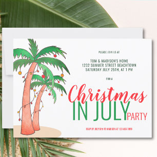 Kerstmis in juli Summer Party Kaart