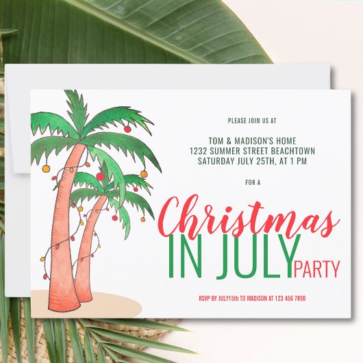 Kerstmis in juli Summer Party Kaart