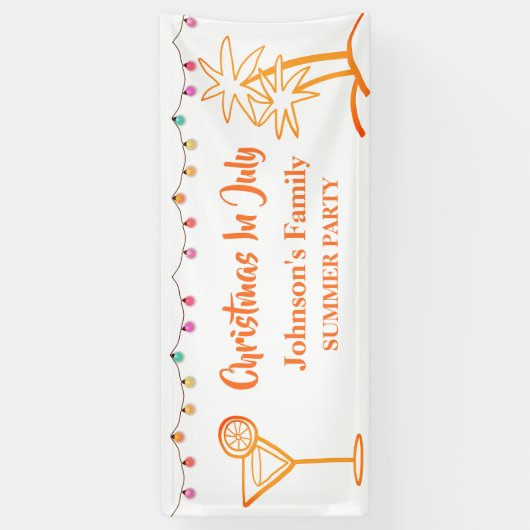 Kerstmis in juli Summer Party Spandoek (Verticaal)