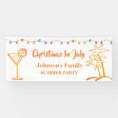 Kerstmis in juli Summer Party Spandoek (Horizontaal)