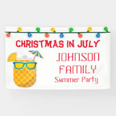 Kerstmis in juli Summer Party Spandoek (Horizontaal)