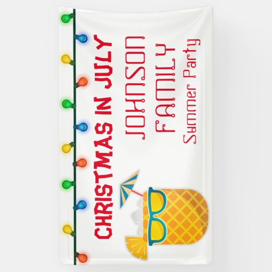 Kerstmis in juli Summer Party Spandoek (Verticaal)