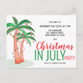 Kerstmis in juli Summer Party Uitnodiging Briefkaart (Voorkant)