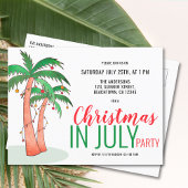 Kerstmis in juli Summer Party Uitnodiging Briefkaart