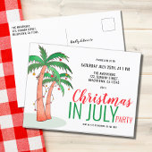 Kerstmis in juli Summer Party Uitnodiging Briefkaart