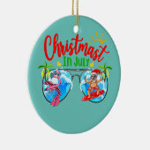 Kerstmis in juli Sunbril Santa Surfer Summer Keramisch Ornament (Rechts)