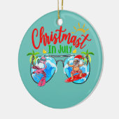 Kerstmis in juli Sunbril Santa Surfer Summer Keramisch Ornament (Links)
