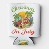 Kerstmis in juli Surfen Zomer Watermeloen Blikjeskoeler (Voorkant)