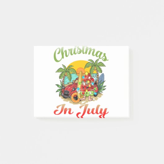 Kerstmis in juli Surfen Zomer Watermeloen Post-it® Notes (Voorkant)