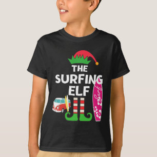 Kerstmis In Juli Surfende Elf Zomer Strand Vakanti T-shirt