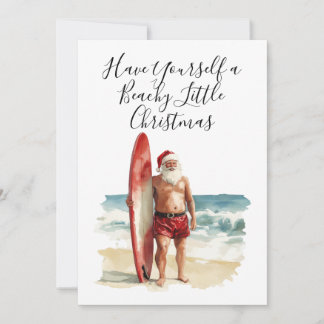 Kerstmis in juli Surfende Kerstman - Kerstkaart