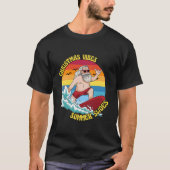 Kerstmis in juli Surfende kerstman T-shirt (Voorkant)