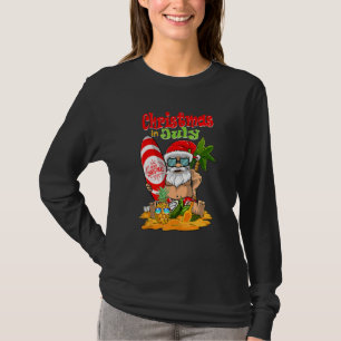 Kerstmis in juli Surfende Santa Summer Beach Vaca T-shirt