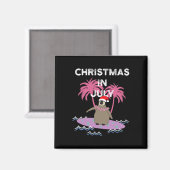 Kerstmis in juli Surfer Pinguïn Magneet (Voorkant / Achterkant)
