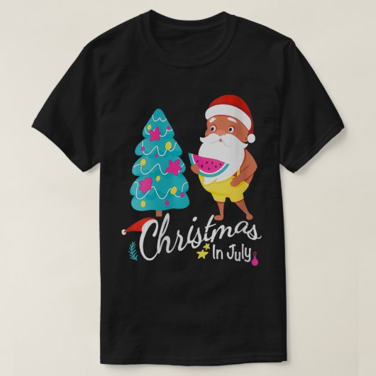 Kerstmis in juli T-shirt Funny Santa Summer Be (Design voorkant)