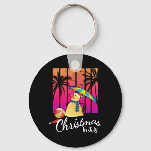 Kerstmis In Juli T-shirt Grappige Sneeuwman Zomer Sleutelhanger