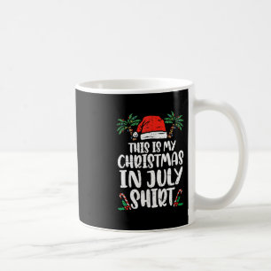 Kerstmis In Juli T-shirt Kerstman Hoed Zomer Stran Koffiemok