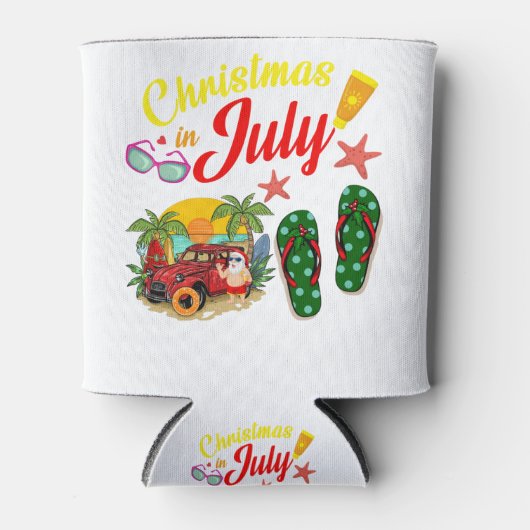 Kerstmis in juli t Shirt Summer Beach Vacking Blikjeskoeler (Voorkant)