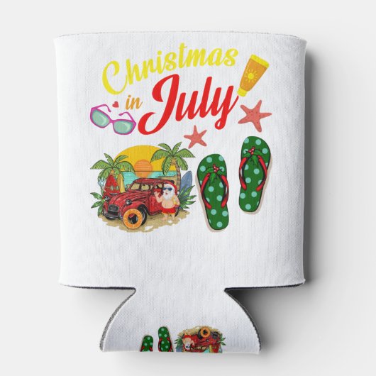 Kerstmis in juli t Shirt Summer Beach Vacking Blikjeskoeler (Achterkant)