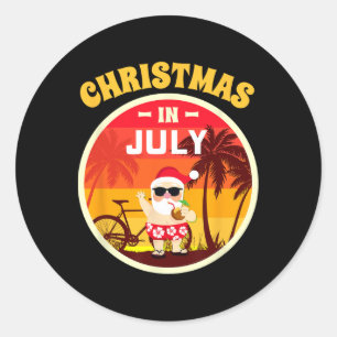 Kerstmis In Juli T-shirt Zomer Strand Vakantie Haw Ronde Sticker