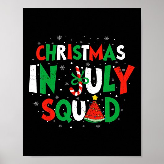 Kerstmis in juli-team Funny zomer vakantie mannen Poster (Voorkant)