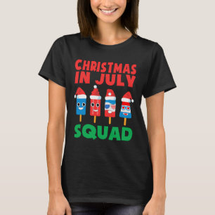 Kerstmis In Juli Team Ijslolly Bemanning Kerstman T-shirt