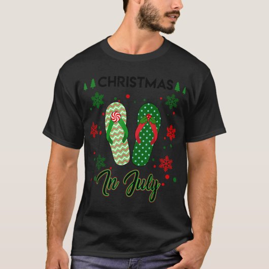 Kerstmis in juli Teenslipper Summer Vacking Beach T-shirt (Voorkant)