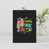 Kerstmis in juli Teenslippers Funny Beach Summer V Kaart (Staand voorkant)
