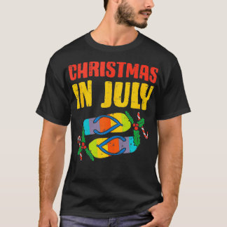 Kerstmis in juli Teenslippers Mannen zomervakantie T-shirt