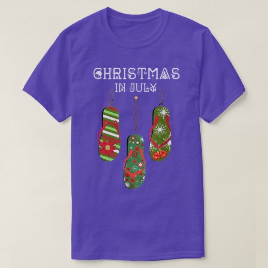 Kerstmis in juli Teenslippers met een lelijke kers T-shirt (Design voorkant)