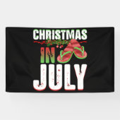 Kerstmis in juli Teenslippers zomervakantiebroodje Spandoek (Horizontaal)