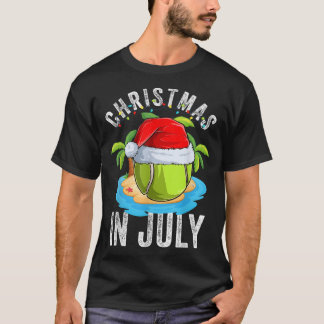 Kerstmis in juli Tennis Santa Hat Summer Party Va T-shirt