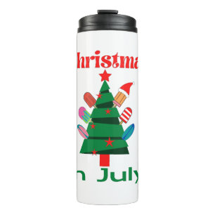 Kerstmis in juli thermosbeker