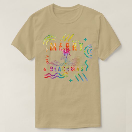 Kerstmis in juli Tie Dye Merry BeachMas Summer Va T-shirt (Design voorkant)