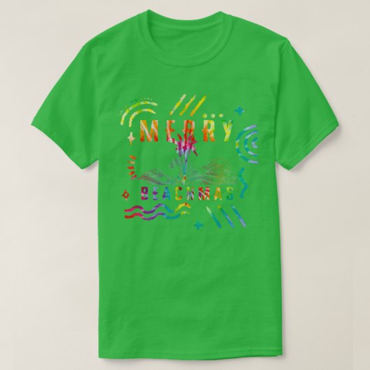 Kerstmis in juli Tie Dye Merry BeachMas Summer Va T-shirt (Design voorkant)