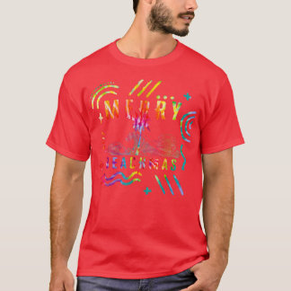 Kerstmis in juli Tie Dye Merry BeachMas Summer Va T-shirt